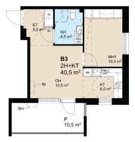 Väkkärätie 2h+kt 40,5m2