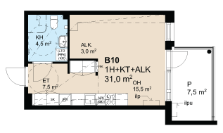 Väkkärätie 2h+kt 31,0m2